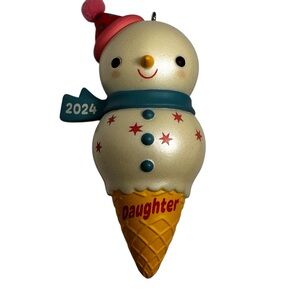 Hallmark Keepsake Snowman 2024, Daughter Ornament French vanilla creamy colored